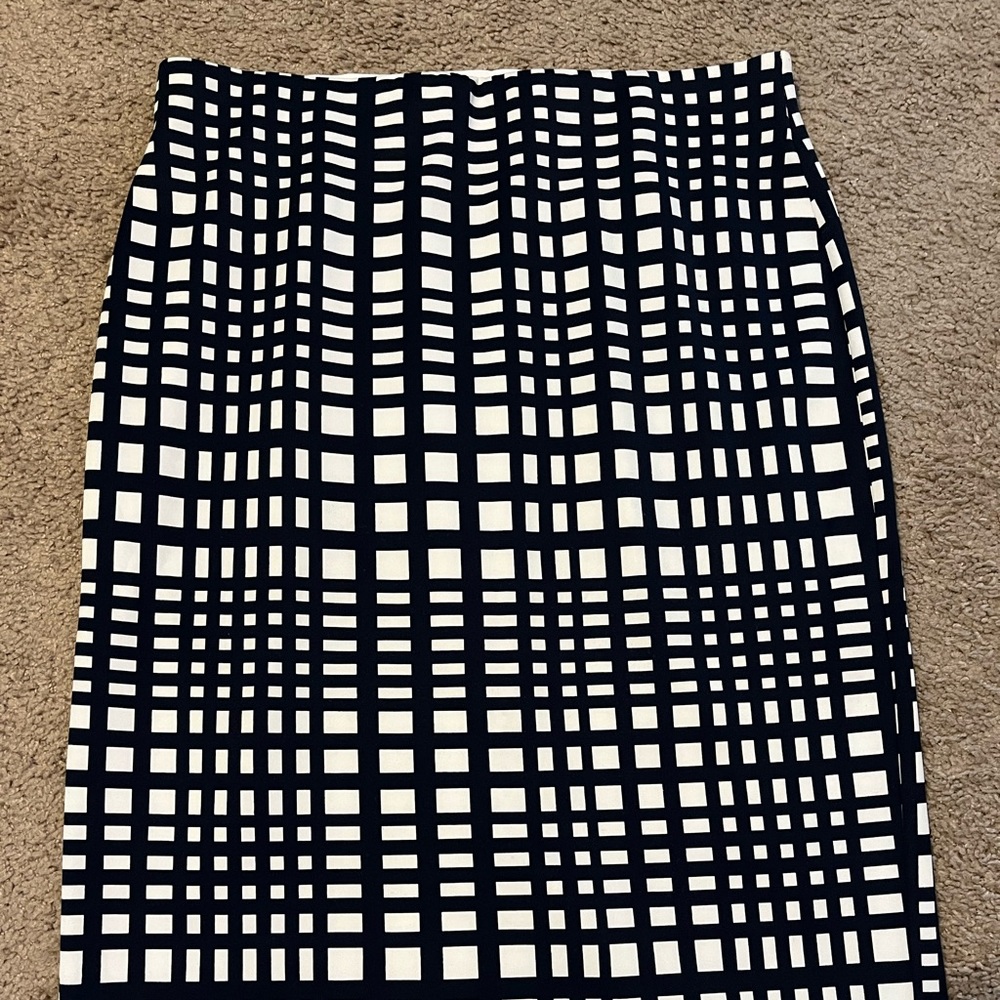 NYCC New York Clothing Co Pencil Skirt Navy White Size Medium